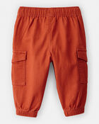 Baby Boy  Cotton Twill Pull-On Cargo Joggers - Orange, image 2 of 5 slides
