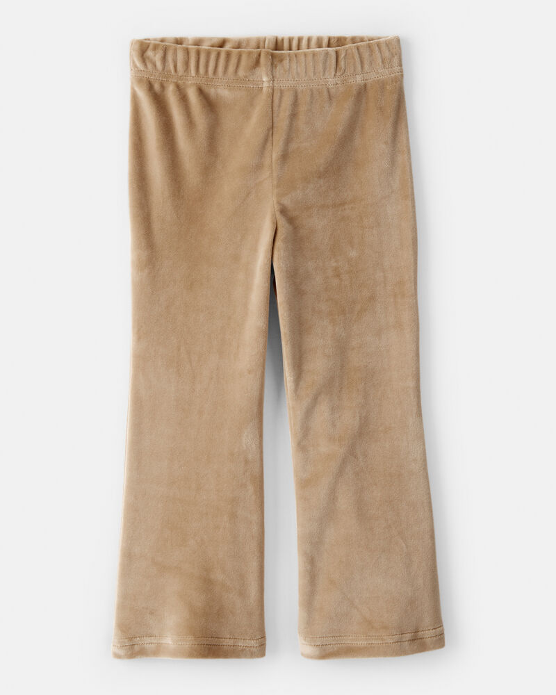 Toddler Girl Bear Velour Hoodie & Pant Set - Brown, image 2 of 5 slides