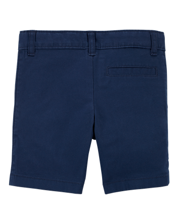 Toddler Blue Flat-Front Shorts, 