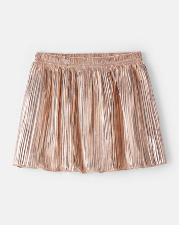 Toddler Girl Metallic Pleated Skirt - Gold, 