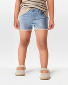 Toddler Eyelet Hem Iconic Denim Short - Daytona Wash, image 2 of 6 slides