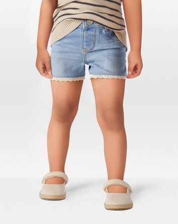 Toddler Eyelet Hem Iconic Denim Short - Daytona Wash, 