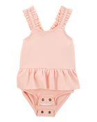 Baby 2-Piece Sun Hat & Ruffle 1-Piece Swimsuit Set, image 2 of 6 slides
