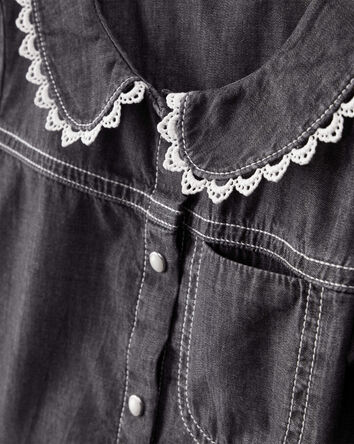 Toddler Girl Western Denim Long-Sleeve Top - Black, 