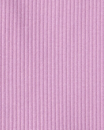 Kid 2-Piece Ribbed Long-Sleeve Tee & Flare Pant Set - Purple, 