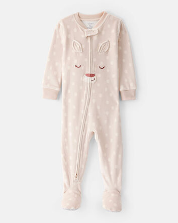 Toddler Girl Deer DreamPlush Snug Fit Long-Sleeve 1-Piece Pajamas - Brown, 