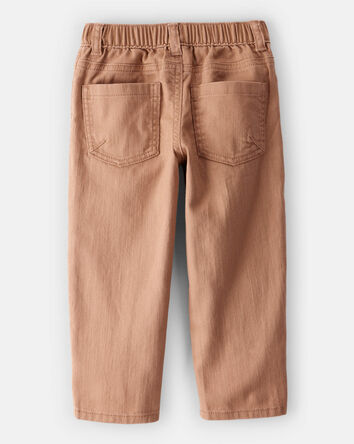 Toddler Boy  Tapered 100% Cotton Twill Pants - Tan, 