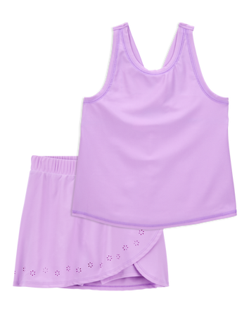 Kid Active Twist Tank & Wrap Skort Set - Purple, 