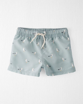 Toddler Boy Recycled Seagull-Print Swim Trunks, 