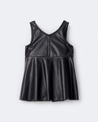 Toddler Girl Faux Leather Sleeveless Dress - Black, image 2 of 6 slides