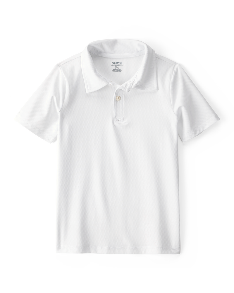 Kid 2-Pack Active Uniform Polos in Moisture Wicking BeCool&trade; Fabric - White, image 3 of 3 slides