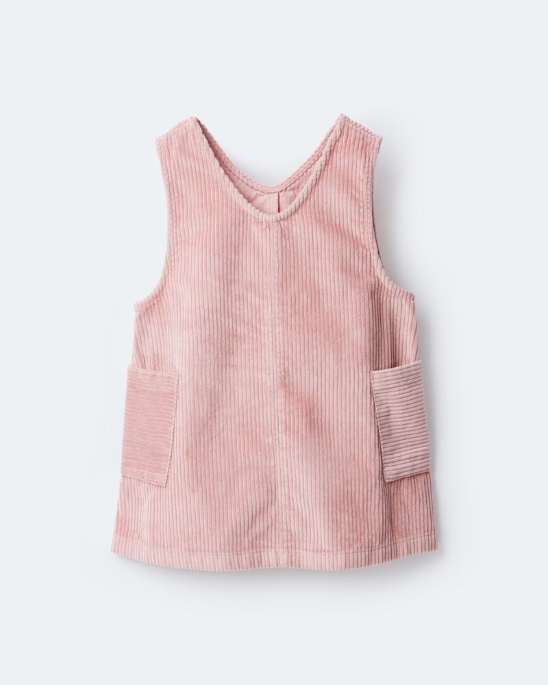 Toddler Girl Otter Pocket Corduroy Jumper - Light Pink, image 2 of 7 slides