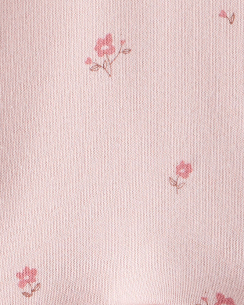 Baby Girl French Terry Dress Made with Organic Cotton in Blush Petals Print, image 5 of 6 slides