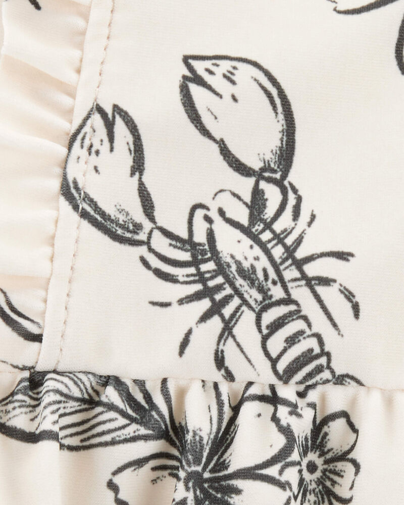 Baby Girl 1-Piece Beach Print Swimsuit, image 4 of 5 slides