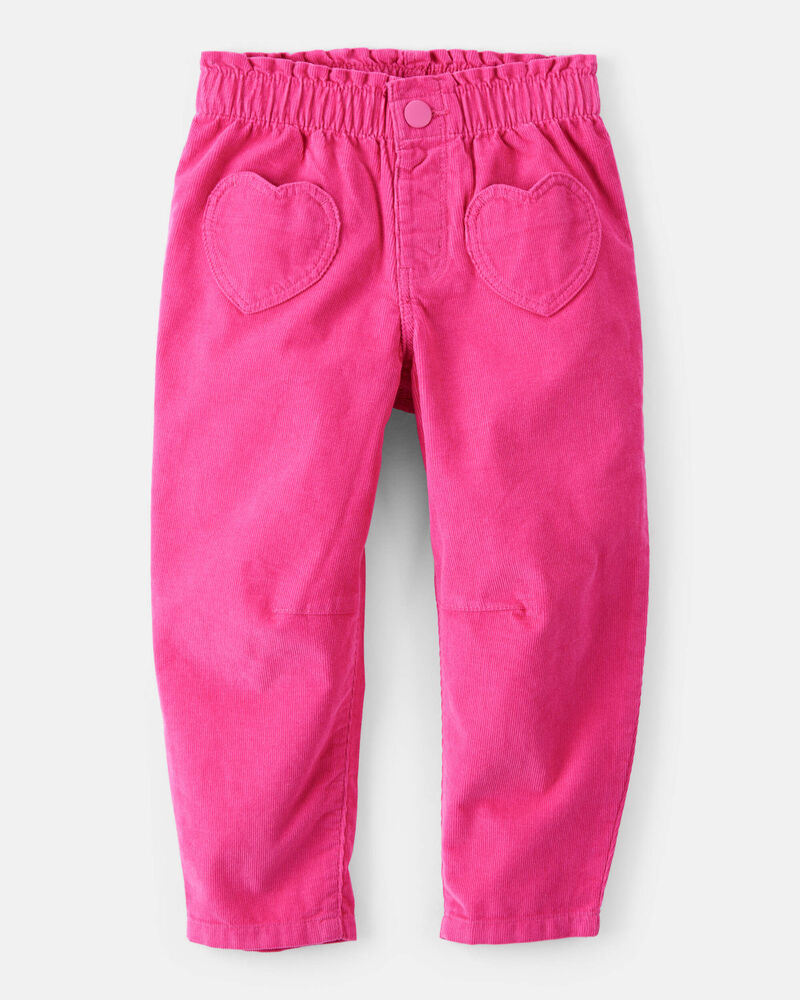 Toddler Girl Heart Pocket Barrel Pants - Pink, image 1 of 5 slides