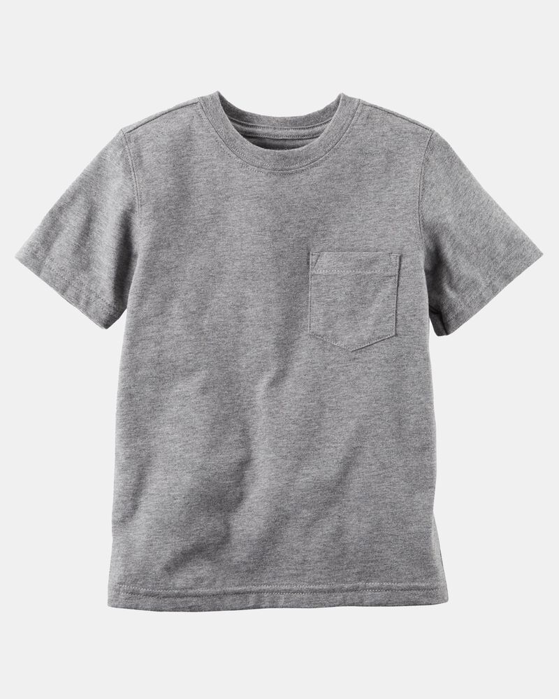 Toddler Solid Short-Sleeve Pocket Tee - Grey, image 1 of 3 slides