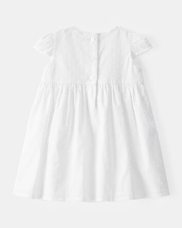 Baby Girl Textured Babydoll Dress - White, 
