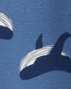 Baby Boy Whale Print Snug Fit Cotton Footie 1-Piece Pajamas - Navy, image 2 of 4 slides