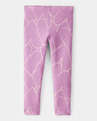 Toddler Girl Cotton Heart Stretch Leggings - Purple, image 1 of 6 slides