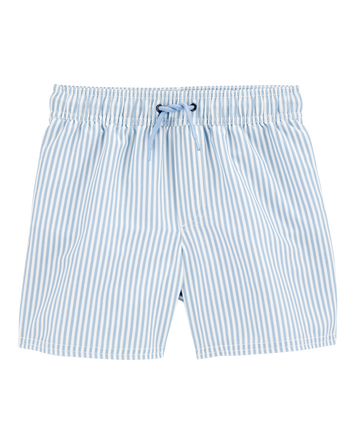 Boys Striped Swim Trunks - Blue, 