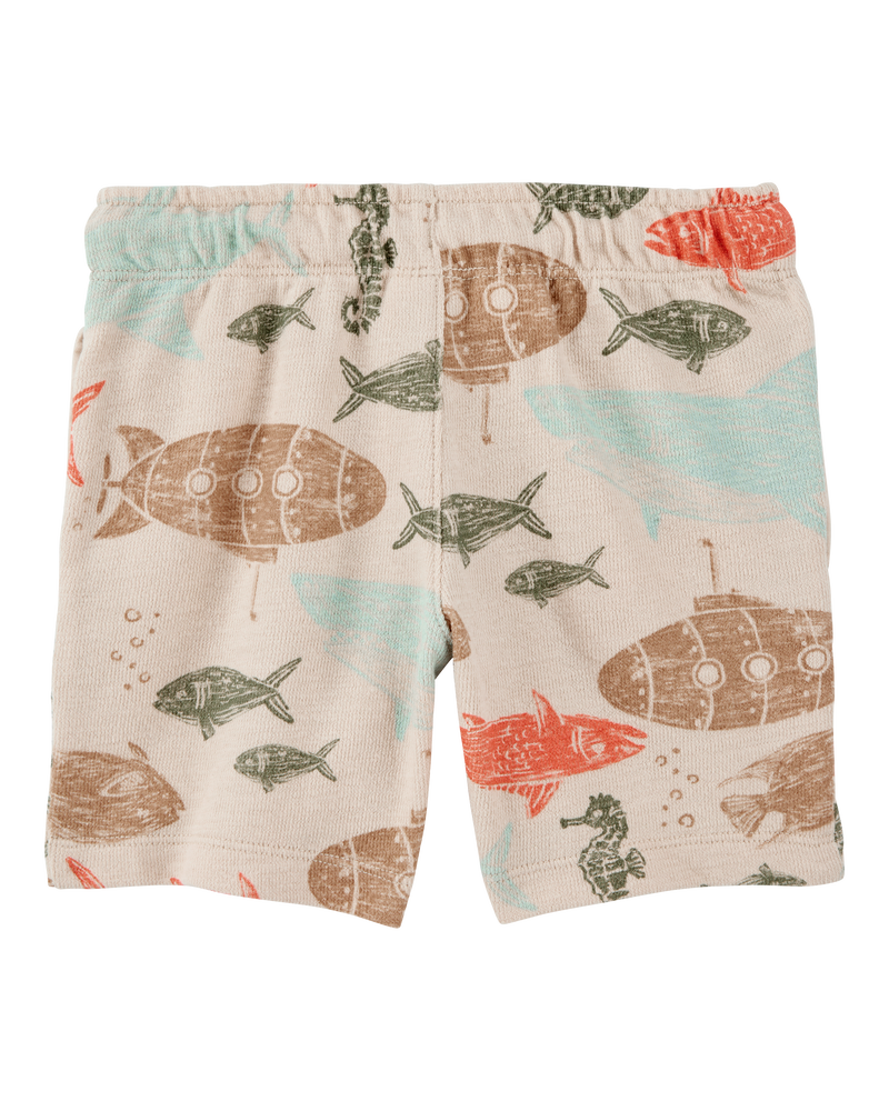 Baby 2-Piece Sea Print Button-Down Shirt & Pull-On Shorts Set, image 5 of 6 slides