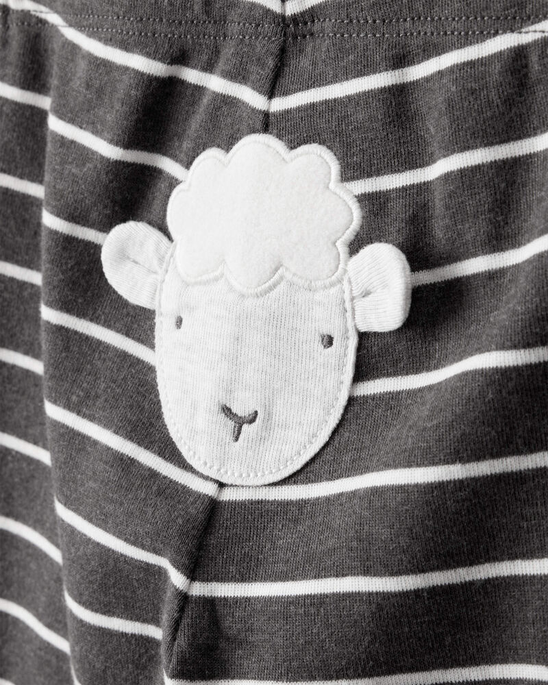 Baby Boy 3-Piece Striped Sheep Print Long-Sleeve Bodysuits & Pant Set - White/Black, image 2 of 5 slides