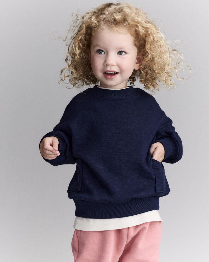 Toddler Otter Sweatshirt&trade; with Pockets- Navy, image 1 of 6 slides