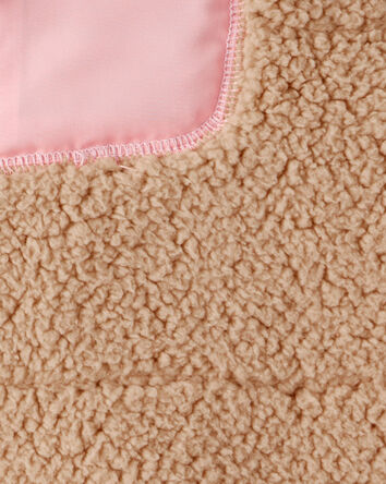 Girls Sherpa Vest - Brown, 