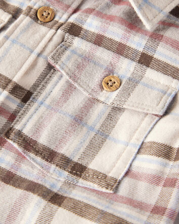 Boys Organic Cotton Button-Front Flannel, 