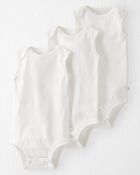 Baby 3-Pack Organic Cotton Rib Bodysuits, image 1 of 4 slides