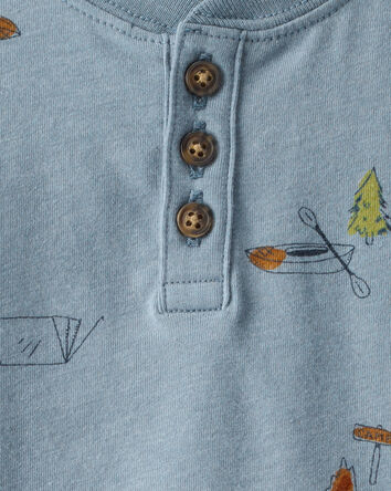 Baby Boy Camping Short-Sleeve Tee - Blue, 