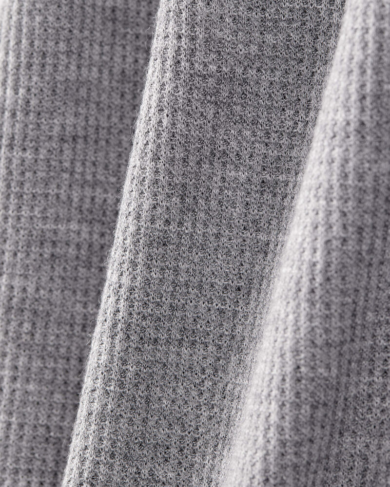 Baby Boy PurelySoft Long-Sleeve 2-Way Zip 1-Piece Pajamas - Grey, image 3 of 6 slides