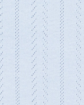 Kid Pointelle Baby Tee - Blue, 