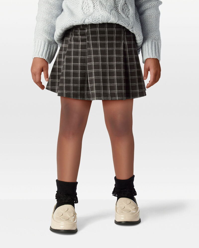 Toddler Girl Plaid Skirt - Grey, image 3 of 5 slides