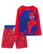 Kid 2-Piece Spider-Man Rashguard & Swim Trunk Set, image 1 of 6 slides