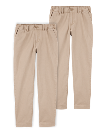 Kid 2-Pack Stretch Chino Uniform Pants - Khaki, 