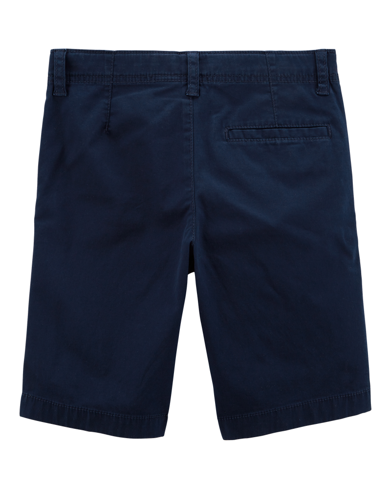 Boys Stretch Chino Uniform Shorts - Navy, image 2 of 4 slides