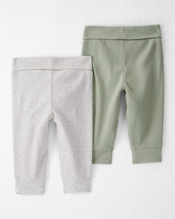 Baby Girl 2-Pack Organic Cotton Grow-With-Me Joggers, 