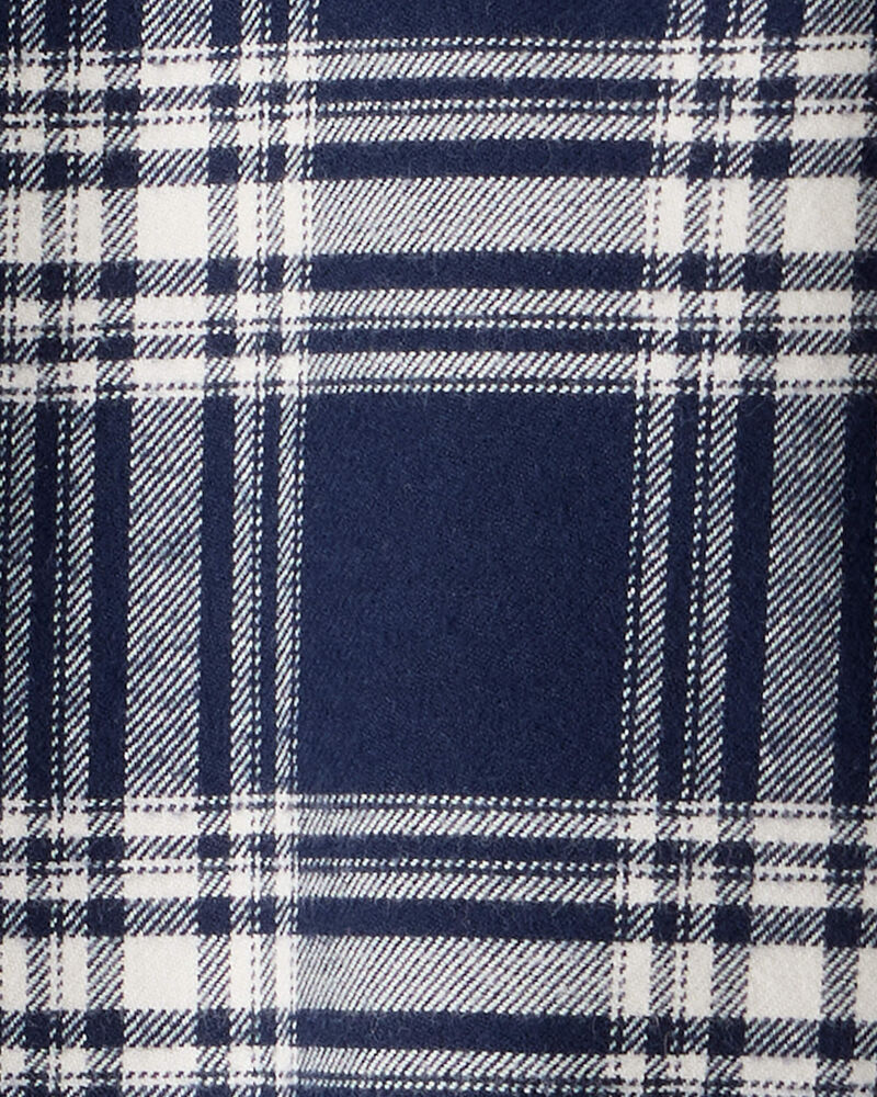 Toddler Boy Organic Cotton Button-Front Flannel Shirt, image 4 of 5 slides
