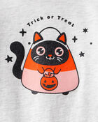 Toddler Girl Halloween Cat Long-Sleeve Graphic Tee - Grey, image 2 of 3 slides