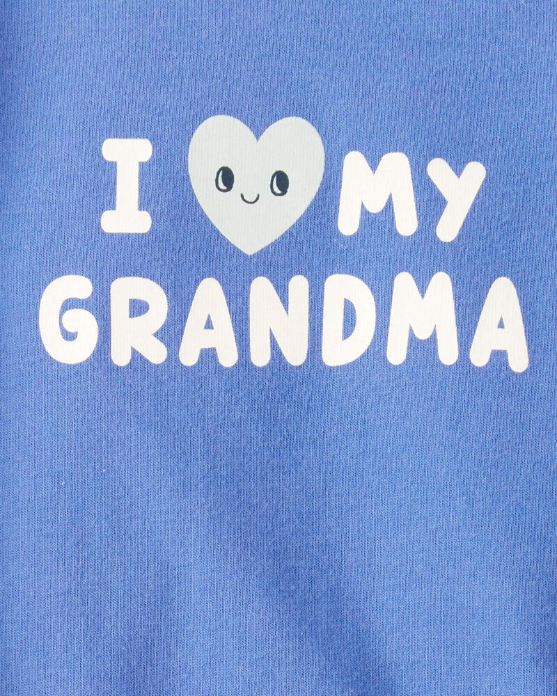 Baby Boy I Love My Grandma Cotton Long-Sleeve Graphic Bodysuit - Blue, image 2 of 3 slides