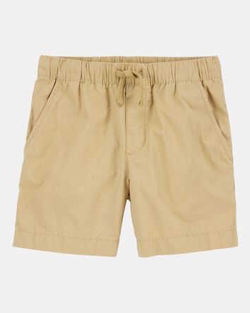 Boys Pull-On Poplin Shorts - Khaki, 