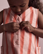 Toddler Girl Striped Pocket Dress - Orange, image 4 of 6 slides