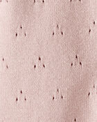 Baby Girl Organic Cotton Sweater Knit Pointelle Jumpsuit - Pink, image 3 of 4 slides