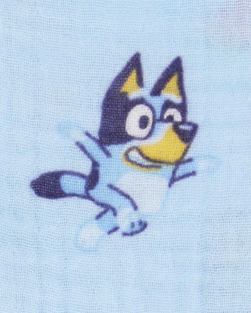 Baby 2-Piece Flutter-Sleeve Gauze Bluey Top & Short Set - Blue, image 2 of 2 slides