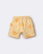 Toddler Boy French Terry Cargo Shorts in Sunny Life Print - Yellow, image 5 of 6 slides