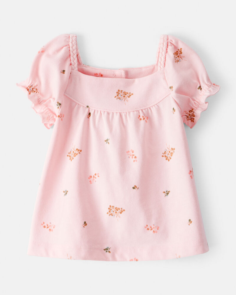 Baby Girl Floral Short-Sleeve Top - Pink, image 1 of 5 slides