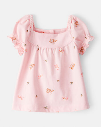Baby Girl Floral Short-Sleeve Top - Pink, 