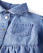 Girls Organic Cotton Denim Dress, image 3 of 5 slides