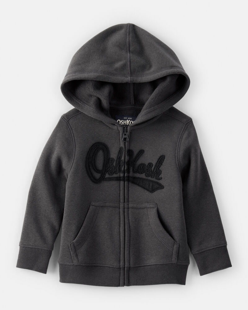 Toddler Boy OshKosh Logo Fleece Zip Jacket - Black, image 1 of 3 slides